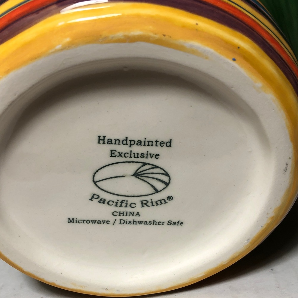 Colorful Ceramic Basket with Handle - Picture 6 of 6